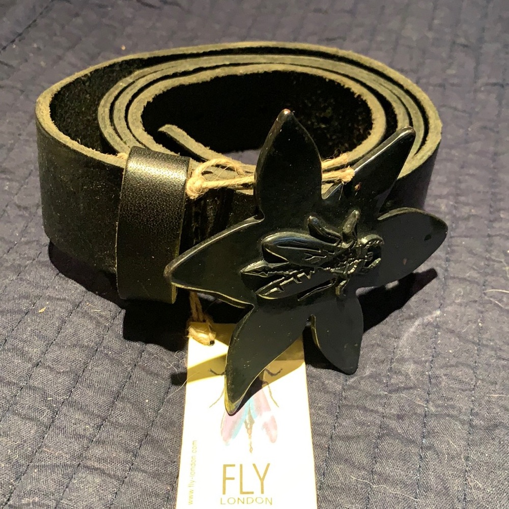 Fly London Black Leather Ping Belt
